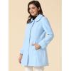 imageAllegra K Womens Peter Pan Collar Overcoat Winter Dressy Button Single Breasted Long CoatLight Blue