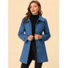 imageAllegra K Womens Peter Pan Collar Overcoat Winter Dressy Button Single Breasted Long CoatMarine Blue