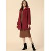 imageAllegra K Womens Peter Pan Collar Overcoat Winter Dressy Button Single Breasted Long CoatRed