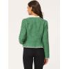 imageAllegra K Womens Plaid Tweed Blazer Long Sleeve Open Front Work Office Short JacketGreen