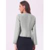 imageAllegra K Womens Plaid Tweed Blazer Long Sleeve Open Front Work Office Short JacketGrey