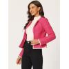 imageAllegra K Womens Plaid Tweed Blazer Long Sleeve Open Front Work Office Short JacketHot Pink