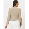 imageAllegra K Womens Plaid Tweed Blazer Long Sleeve Open Front Work Office Short JacketKhaki
