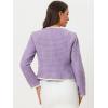 imageAllegra K Womens Plaid Tweed Blazer Long Sleeve Open Front Work Office Short JacketPurple