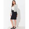 imageAllegra K Womens Plaid Tweed Blazer Long Sleeve Open Front Work Office Short JacketWhite