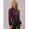 imageAllegra K Womens Sequin Jacket Bomber Long Sleeve Zipper Shiny Glitter Tops Sparkly Party Slitter OutfitHot Pink