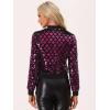 imageAllegra K Womens Sequin Jacket Bomber Long Sleeve Zipper Shiny Glitter Tops Sparkly Party Slitter OutfitHot Pink