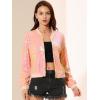 imageAllegra K Womens Sequin Jacket Bomber Long Sleeve Zipper Shiny Glitter Tops Sparkly Party Slitter OutfitPink