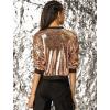 imageAllegra K Womens Sequin Jacket Bomber Long Sleeve Zipper Shiny Glitter Tops Sparkly Party Slitter OutfitRose Gold