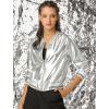 imageAllegra K Womens ShirtSilver