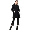 imageAllegra K Womens Stand Collar Double Breasted Slant Pockets Trendy Outwear Winter CoatBlack