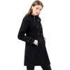 imageAllegra K Womens Stand Collar Double Breasted Slant Pockets Trendy Outwear Winter CoatBlack