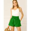 imageAllegra K Womens Summer Shorts with Pockets Casual 2025 Trendy Bowknot Tie High Waist Paperbag ShortsGreen1