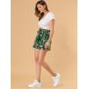 imageAllegra K Womens Summer Shorts with Pockets Casual 2025 Trendy Bowknot Tie High Waist Paperbag ShortsGreenfloral