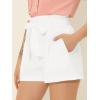 imageAllegra K Womens Summer Shorts with Pockets Casual 2025 Trendy Bowknot Tie High Waist Paperbag ShortsWhite