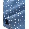imageAllegra K Womens Vintage Polka Dots 34 Sleeve Button Front V Neck Casual Office Blouse TopDenim Blue