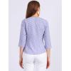 imageAllegra K Womens Vintage Polka Dots 34 Sleeve Button Front V Neck Casual Office Blouse TopDusty Purple