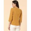 imageAllegra K Womens Vintage Polka Dots 34 Sleeve Button Front V Neck Casual Office Blouse TopYellow