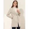 imageAllegra K Womens Winter Overcoat Lapel Collar Single Breasted Outerwear Long Pea CoatBeige White