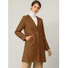 imageAllegra K Womens Winter Overcoat Lapel Collar Single Breasted Outerwear Long Pea CoatBrown