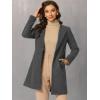 imageAllegra K Womens Winter Overcoat Lapel Collar Single Breasted Outerwear Long Pea CoatDeep Gray