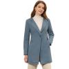 imageAllegra K Womens Winter Overcoat Lapel Collar Single Breasted Outerwear Long Pea CoatGray Blue