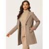 imageAllegra K Womens Winter Overcoat Lapel Collar Single Breasted Outerwear Long Pea CoatLight Brown