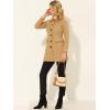 imageAllegra K Womens Winter Overcoat Peter Pan Collar Flap Pocket Single Breasted CoatKhaki