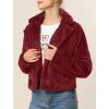 imageAllegra K Womens Winter Wedding Faux Fur Bolero Jacket Loose Formal Faux Fur CoatBurgundy