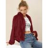 imageAllegra K Womens Winter Wedding Faux Fur Bolero Jacket Loose Formal Faux Fur CoatBurgundy