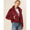 imageAllegra K Womens Winter Wedding Faux Fur Bolero Jacket Loose Formal Faux Fur CoatBurgundy