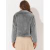 imageAllegra K Womens Winter Wedding Faux Fur Bolero Jacket Loose Formal Faux Fur CoatGrey