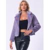 imageAllegra K Womens Winter Wedding Faux Fur Bolero Jacket Loose Formal Faux Fur CoatGrey Purple