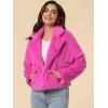 imageAllegra K Womens Winter Wedding Faux Fur Bolero Jacket Loose Formal Faux Fur CoatHot Pink