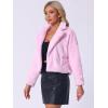imageAllegra K Womens Winter Wedding Faux Fur Bolero Jacket Loose Formal Faux Fur CoatLight Pink