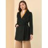 imageAllegra K Womens Winter Wrap Coat Turndwon Collar Long Sleeve Tie Belt Coat with PocketsBlack
