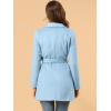 imageAllegra K Womens Winter Wrap Coat Turndwon Collar Long Sleeve Tie Belt Coat with PocketsBlue