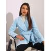 imageAllegra K Womens Winter Wrap Coat Turndwon Collar Long Sleeve Tie Belt Coat with PocketsBlue