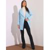 imageAllegra K Womens Winter Wrap Coat Turndwon Collar Long Sleeve Tie Belt Coat with PocketsBlue