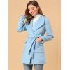 imageAllegra K Womens Winter Wrap Coat Turndwon Collar Long Sleeve Tie Belt Coat with PocketsBlue