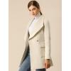 imageAllegra K Womens Winter Wrap Coat Turndwon Collar Long Sleeve Tie Belt Coat with PocketsCream White