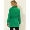 imageAllegra K Womens Winter Wrap Coat Turndwon Collar Long Sleeve Tie Belt Coat with PocketsEmerald Green