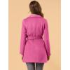 imageAllegra K Womens Winter Wrap Coat Turndwon Collar Long Sleeve Tie Belt Coat with PocketsFuchsia