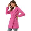 imageAllegra K Womens Winter Wrap Coat Turndwon Collar Long Sleeve Tie Belt Coat with PocketsFuchsia