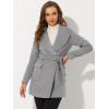 imageAllegra K Womens Winter Wrap Coat Turndwon Collar Long Sleeve Tie Belt Coat with PocketsGray