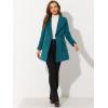 imageAllegra K Womens Winter Wrap Coat Turndwon Collar Long Sleeve Tie Belt Coat with PocketsPeacock Blue