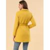 imageAllegra K Womens Winter Wrap Coat Turndwon Collar Long Sleeve Tie Belt Coat with PocketsYellow