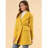imageAllegra K Womens Winter Wrap Coat Turndwon Collar Long Sleeve Tie Belt Coat with PocketsYellow