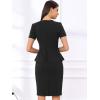 imageAllegra K Womens Work Sheath Dresses Crewneck Pencil Business Peplum DressBlack