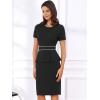 imageAllegra K Womens Work Sheath Dresses Crewneck Pencil Business Peplum DressBlack